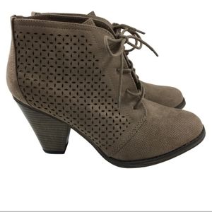 MIA Lace-Up PHILLIP Vegan Suede Booties 10